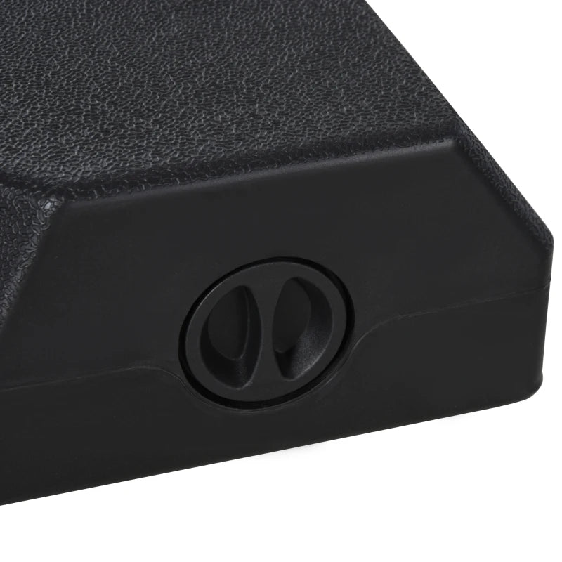 Umbrella Stand Fitting 2" Poles and Steel Base with 4 Fillable Plastic Weights, 158lbs Sand or 132lbs Water Filled, Black