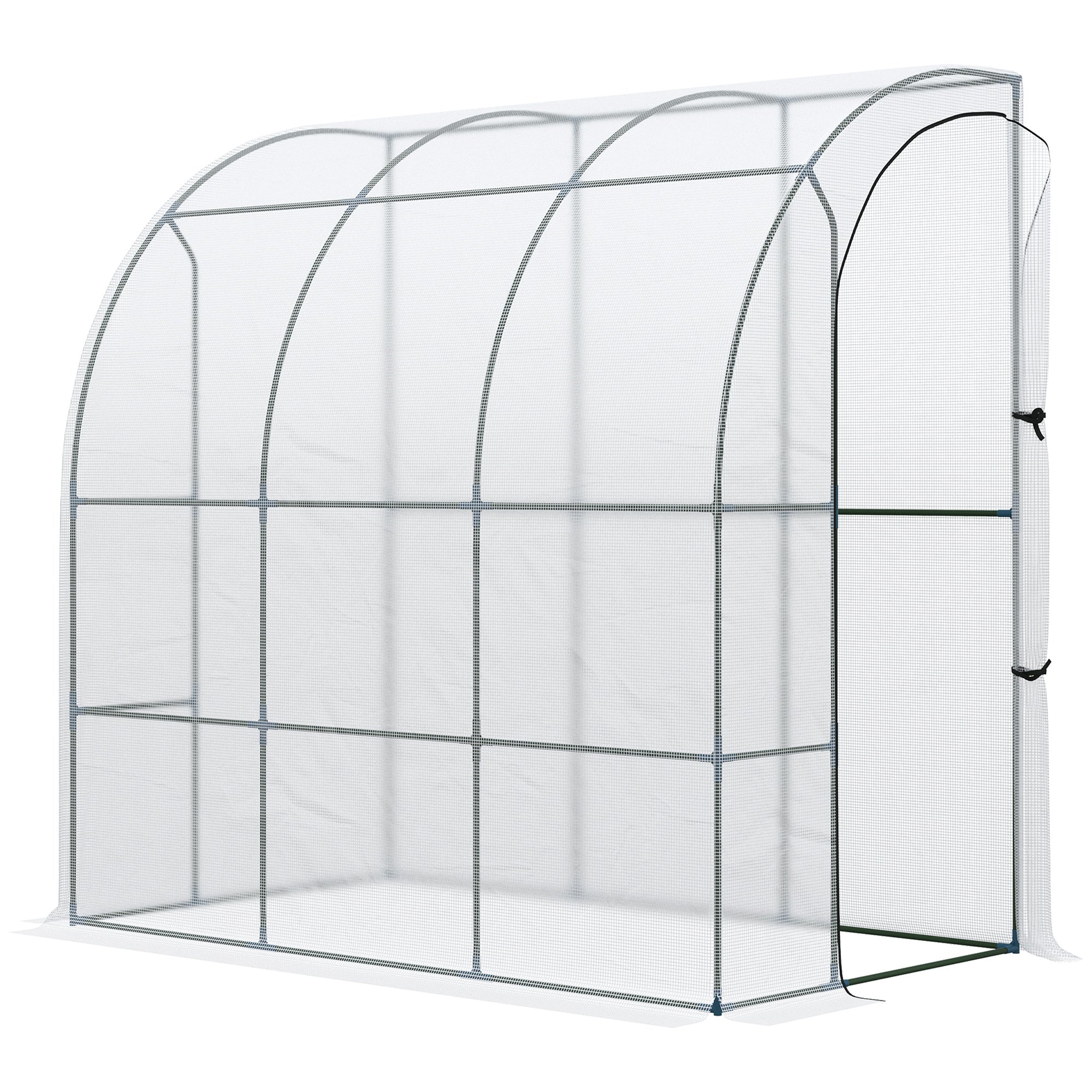 Outsunny 7'x4' Walk-In Polycarbonate Greenhouse: With Roll-Up Door for Plants, Herbs, White
