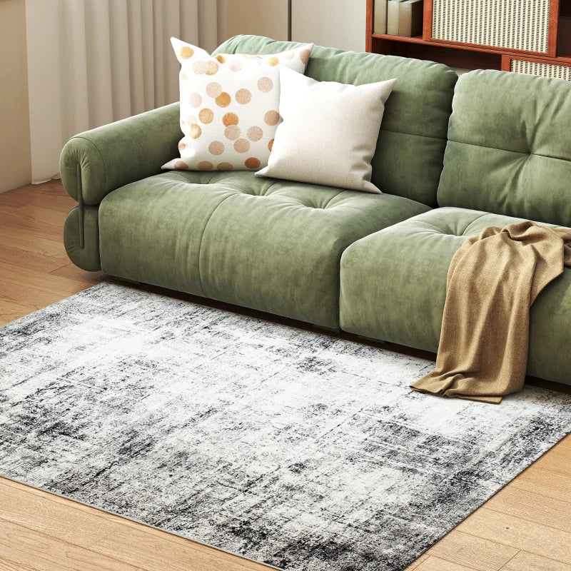 Area Rug for Living Room 8x10, Modern Abstract Machine Washable Rug, Non-Slip Carpet for Bedroom, Dining Room, Grey