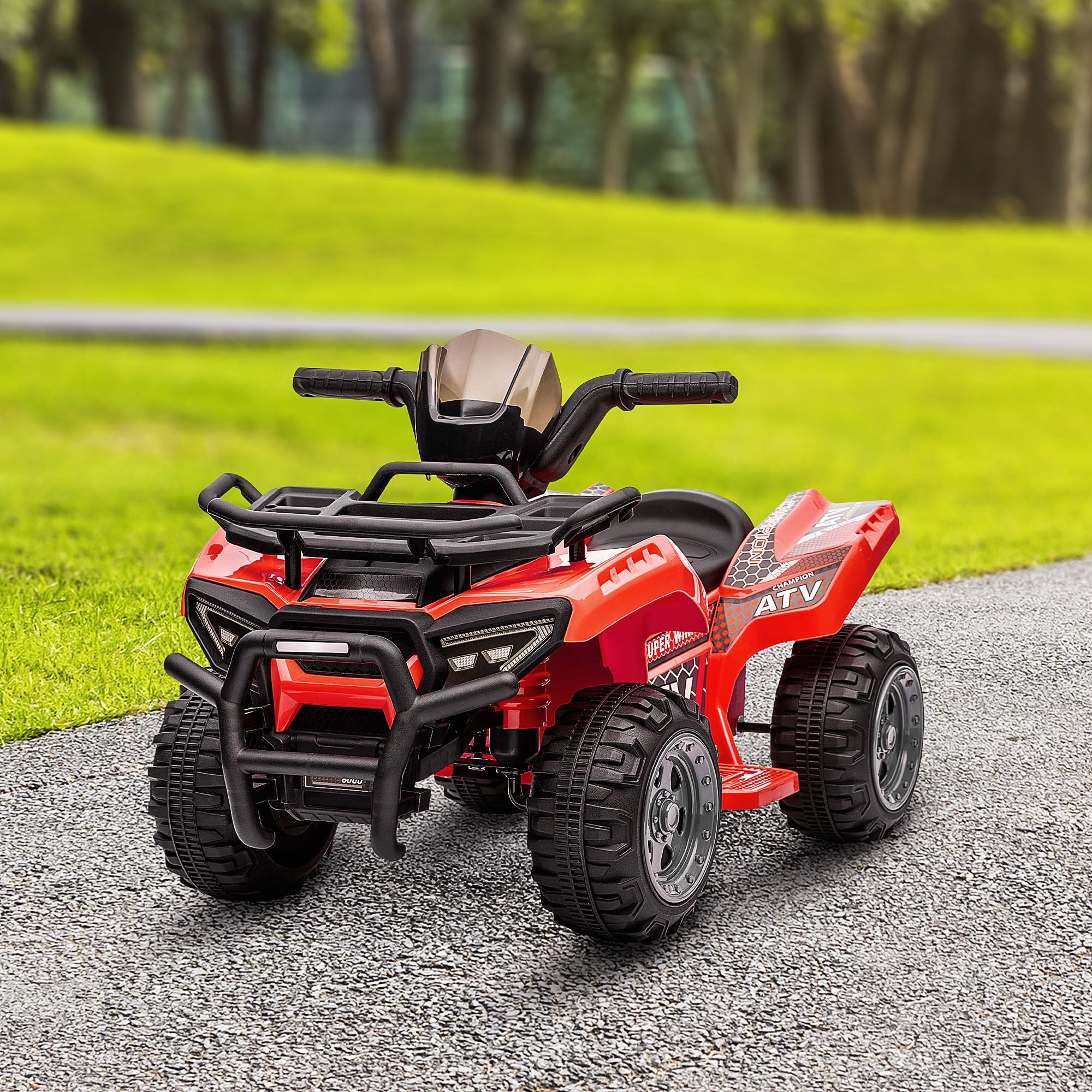 Aosom Ride-On ATV: 6V Battery Powered, Quad Bike, Headlights, For 18-36 Months, Red, Toddler Ride-On