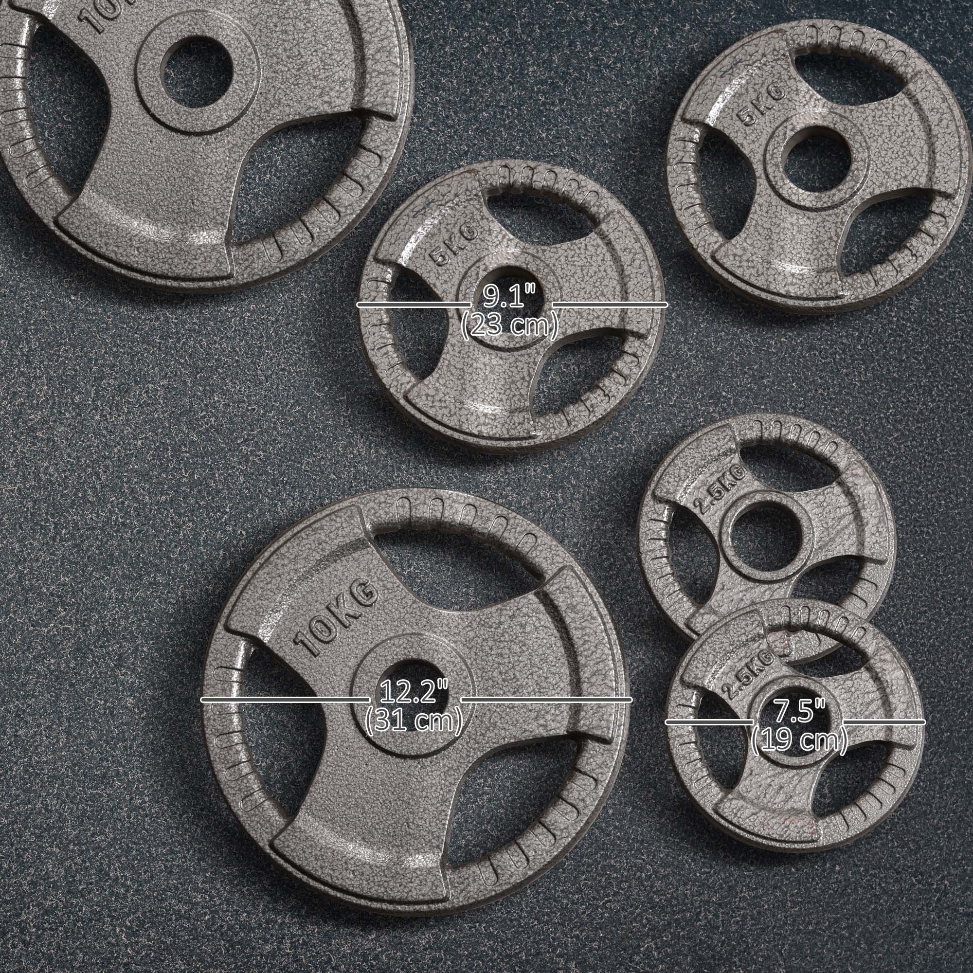 Soozier Olympic Weight Plates 6 PCS Grip Plate Sets Strength Crossfit Weightlifting Training Barbell Set Home