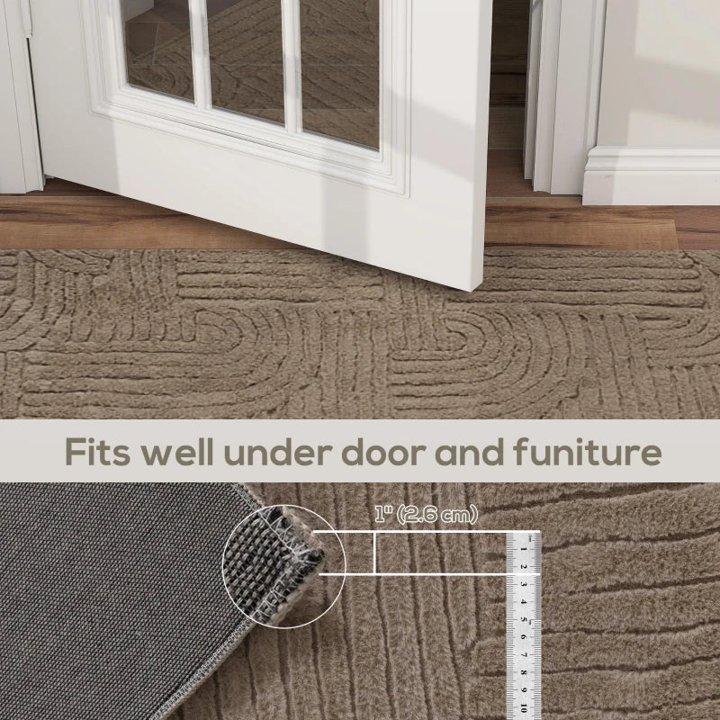 🏡 5x7 Faux Fur Area Rug – Plush Non-Slip Floor Carpet (Tan)