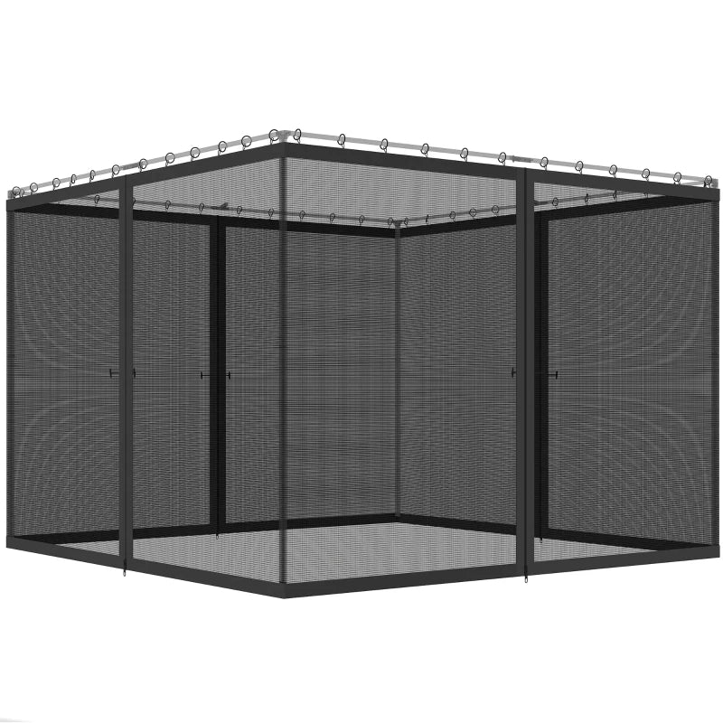 Replacement Mosquito Netting for Gazebo 12' x 12' Black Screen Walls for Canopy with Zippers, Black