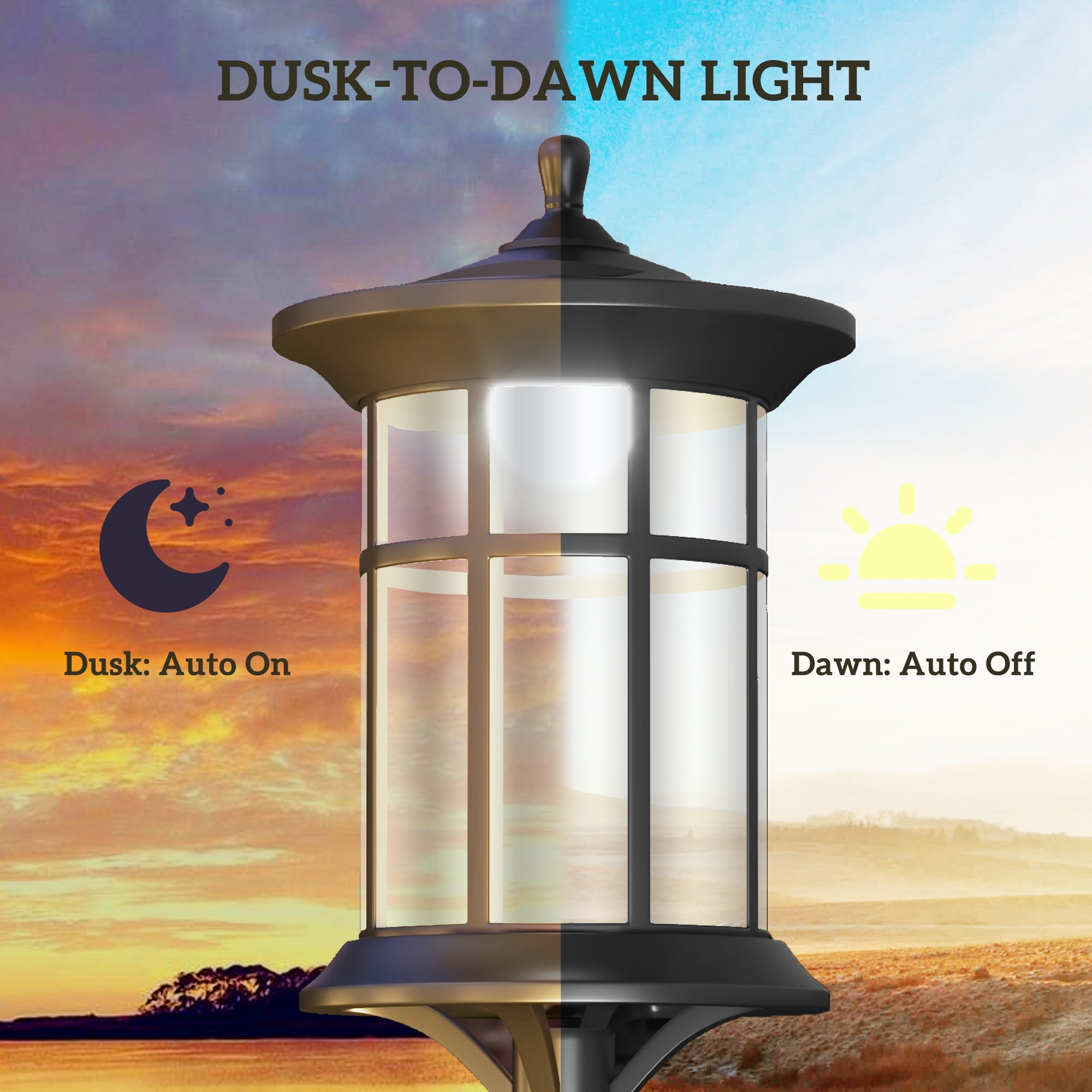 Outsunny 72" Solar LED Post Light - Cool White, Waterproof IP44 for Outdoor Patio, Garden, Backyard, Pathway