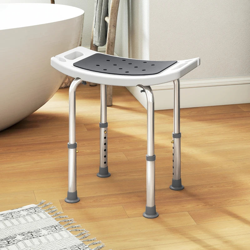 Height Adjustable Shower Chair Padded Bath Seat for Senior,