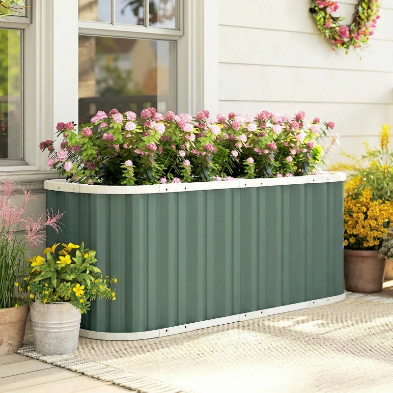 Galvanized Raised Garden Bed, Deep Rot Planter Box, Outdoor Garden Bed with Plant Labels, 5' x 2' x 2', Light Green