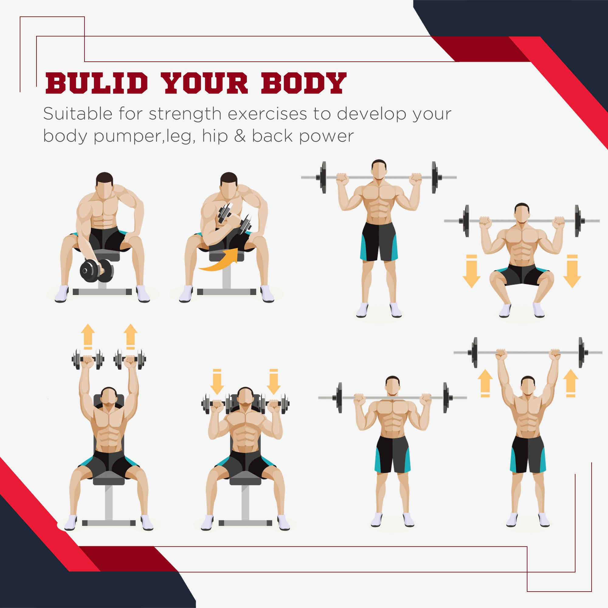 Soozier Dumbbell Weight Set: 4pc Kit with 2x 11lbs Barbells & Durable Weight Plates for Home Fitness Training, Black