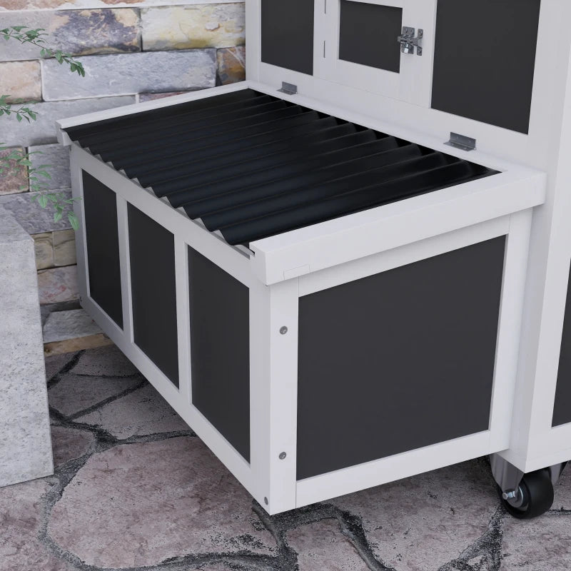 Wooden Chicken Coop with Nesting Box for 6 Chickens, Dark Grey