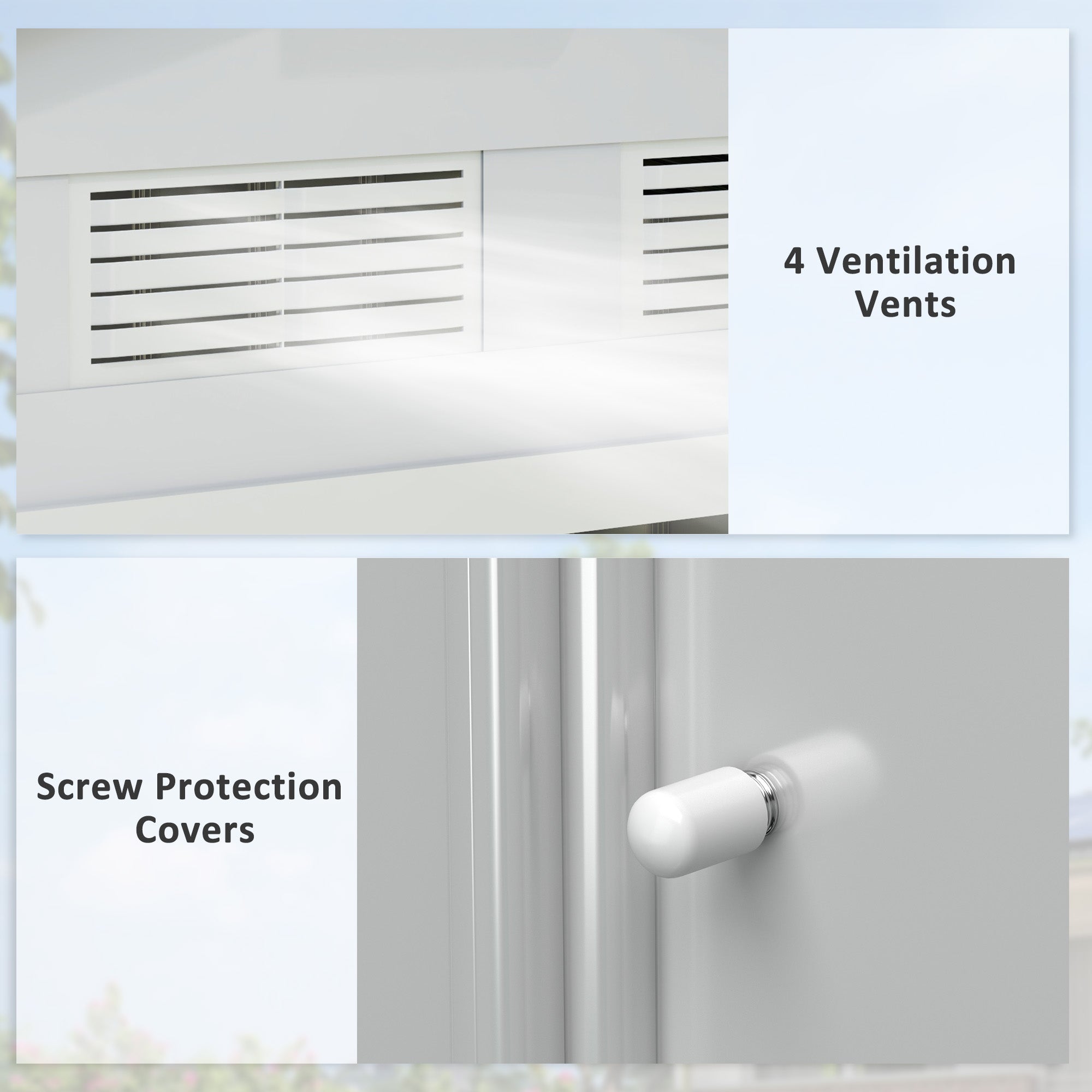 Outsunny 7'x4.3'x6.1' Metal Garden Shed: Outdoor Tool Storage with Foundation, Double Doors in Silver Finish