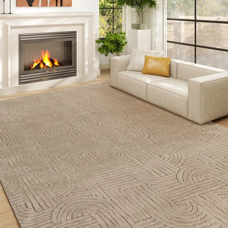 🏡 5x7 Faux Fur Area Rug – Plush Non-Slip Floor Carpet (Tan)