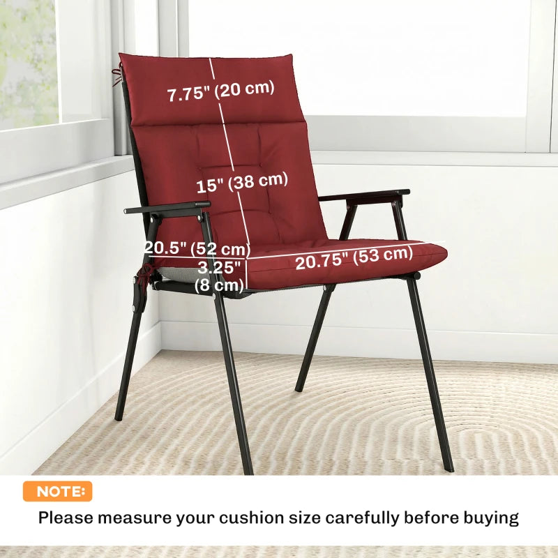 Patio Chair Cushions Set of 4, Waterproof Non-Slip Lounge Chair Cushions, 44"x21", Wine Red