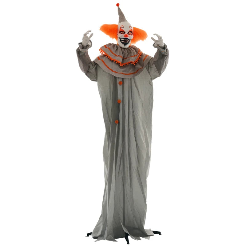 HOMCOM 6.4' Life-Size Winged Grim Reaper – Animated Halloween Decoration, Light-Up Eyes