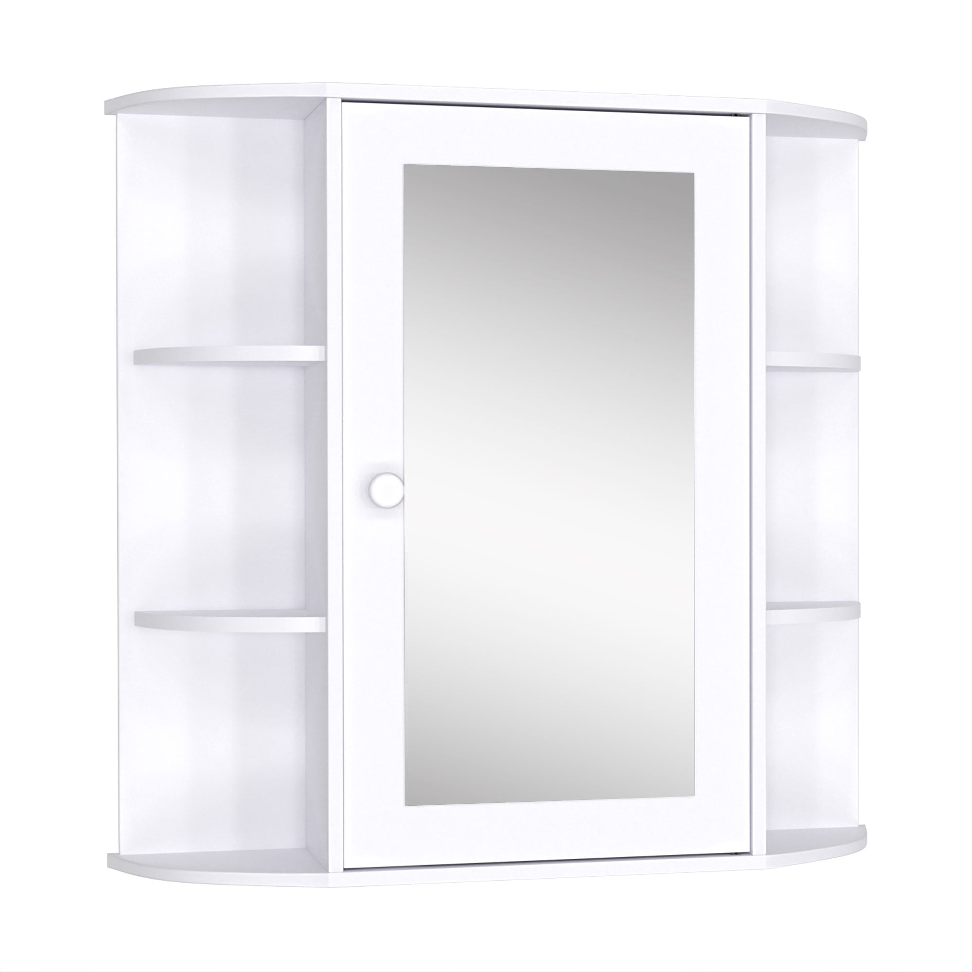 HOMCOM White Over Toilet Cabinet: Wall Mounted Bathroom Storage with Mirrored Door for Medicine & Accessories