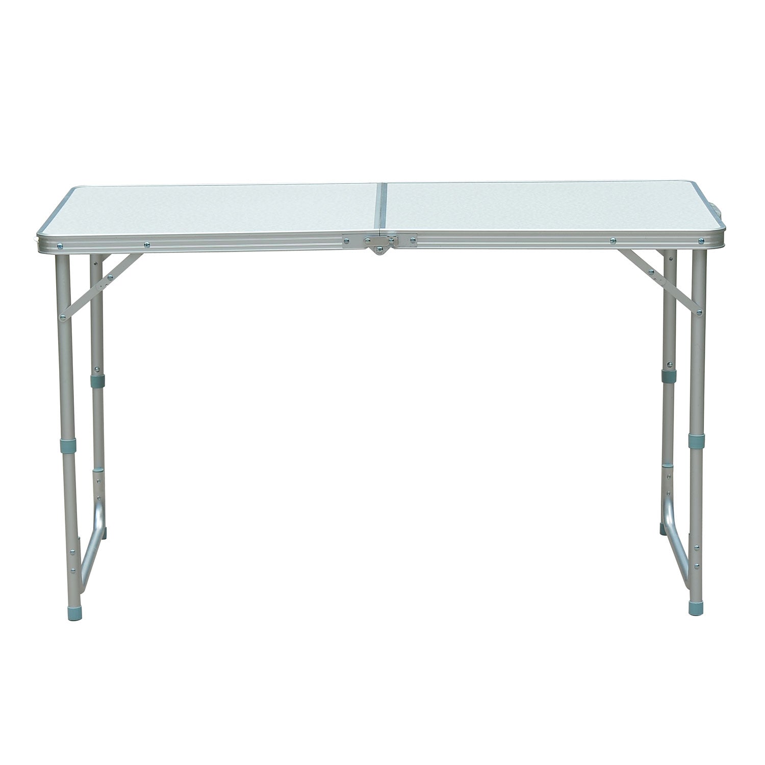 Outsunny Camping Table 4ft Picnic Garden BBQ Desk Adjustable Height Foldable Indoor & Outdoor