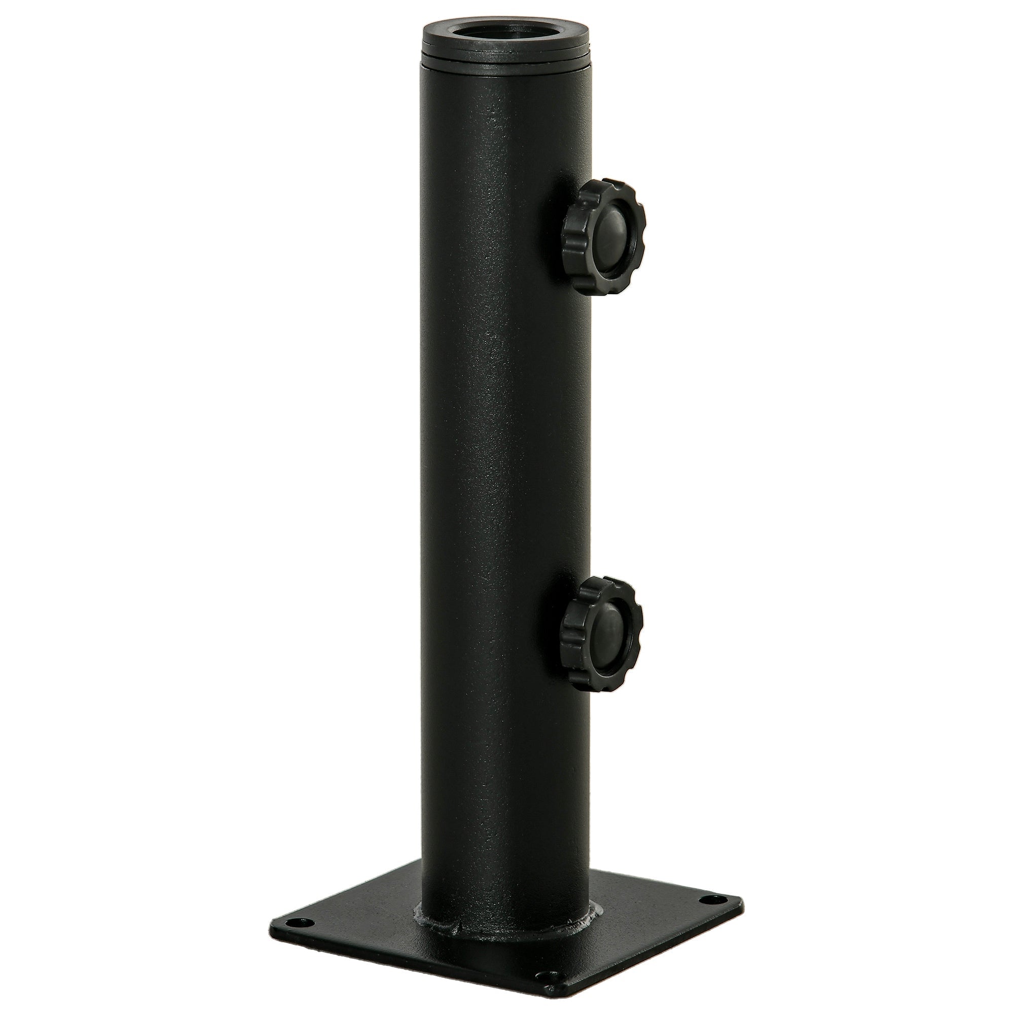 Outsunny Deck Mount Umbrella Holder Base Stand Outdoor for Deck Dock Patio Garden Pontoon Black