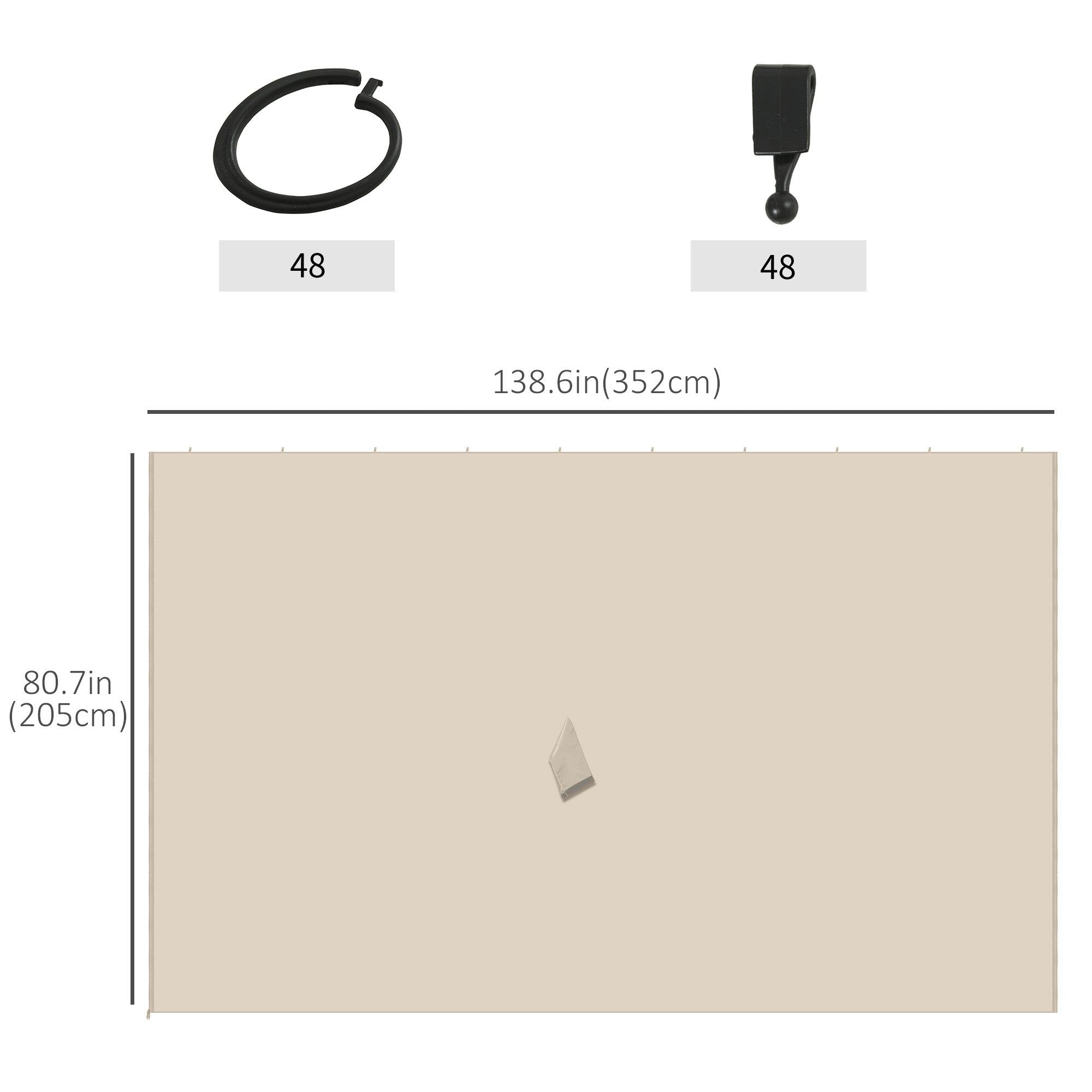 Outsunny Gazebo Curtain 10'x13' Replacement Sidewalls 4-Panel Privacy Wall Beige for Outdoor Use