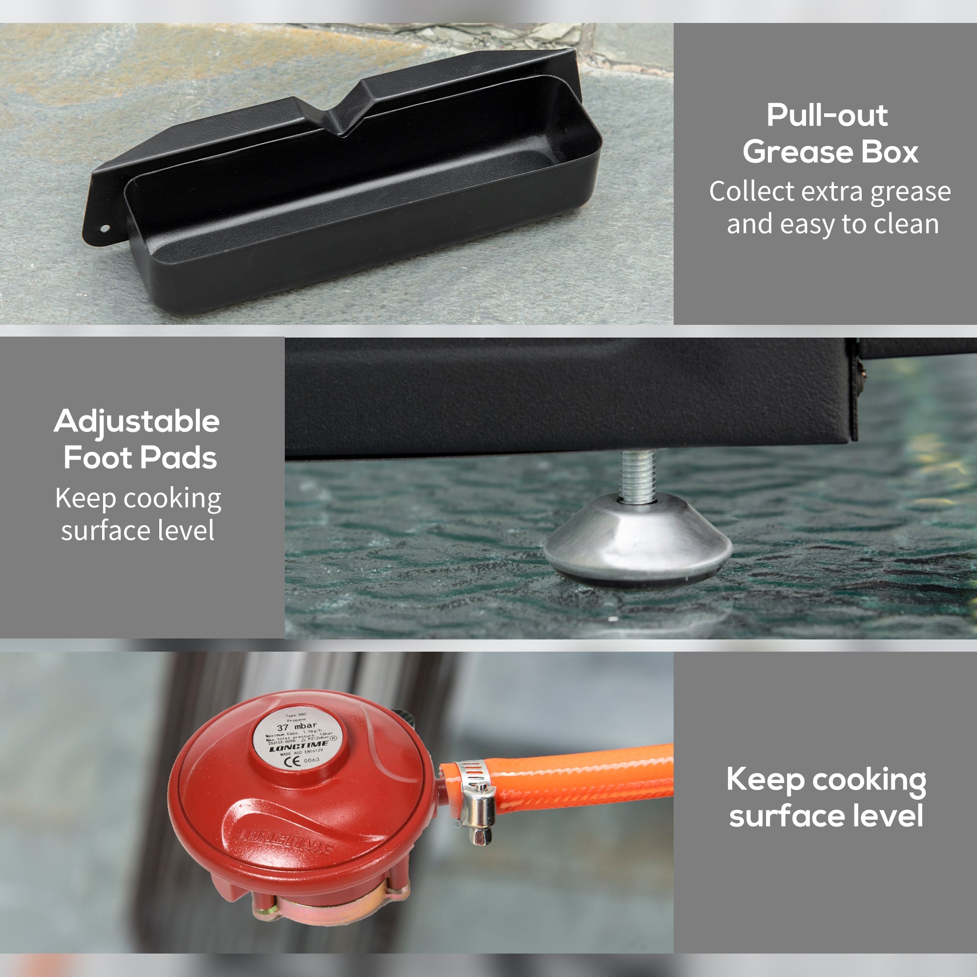 Outsunny 2 Burner Liquefied Gas Grill, Portable Tabletop BBQ Grill, for Camping, Picnic, Silver