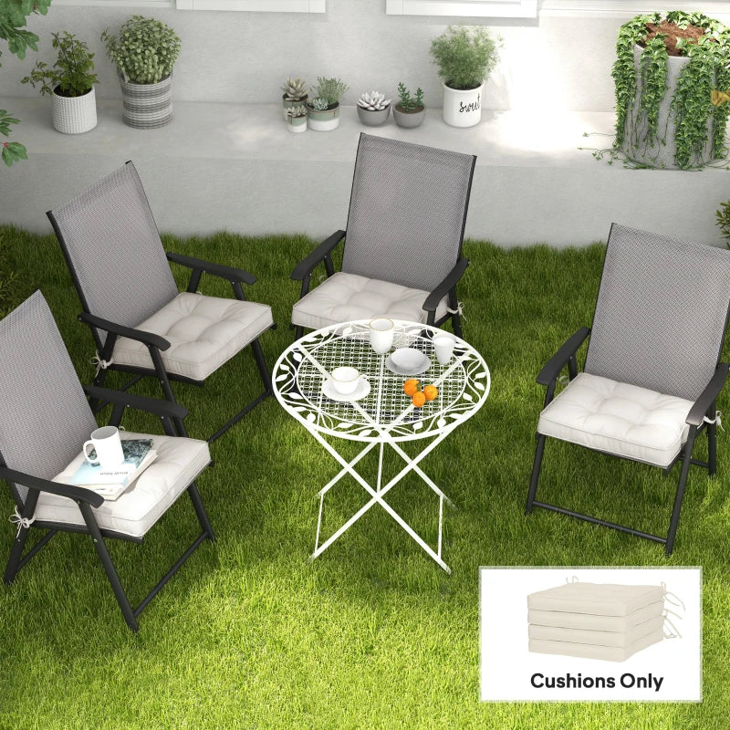 Replacement Cushions for Rattan Furniture, 4 Piece Outdoor Seat Cushion Pad for Patio Set, Cream White