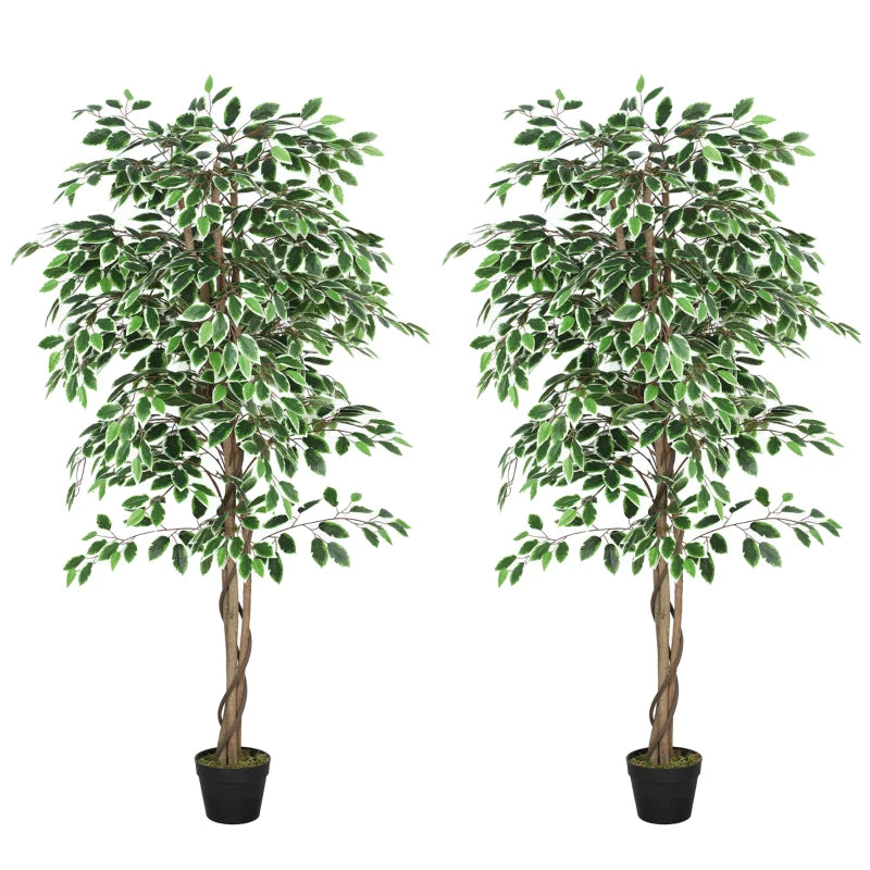 5.3 FT Artificial Tree, Indoor Fake Ficus with Pot, for Home Office Living Room Decor