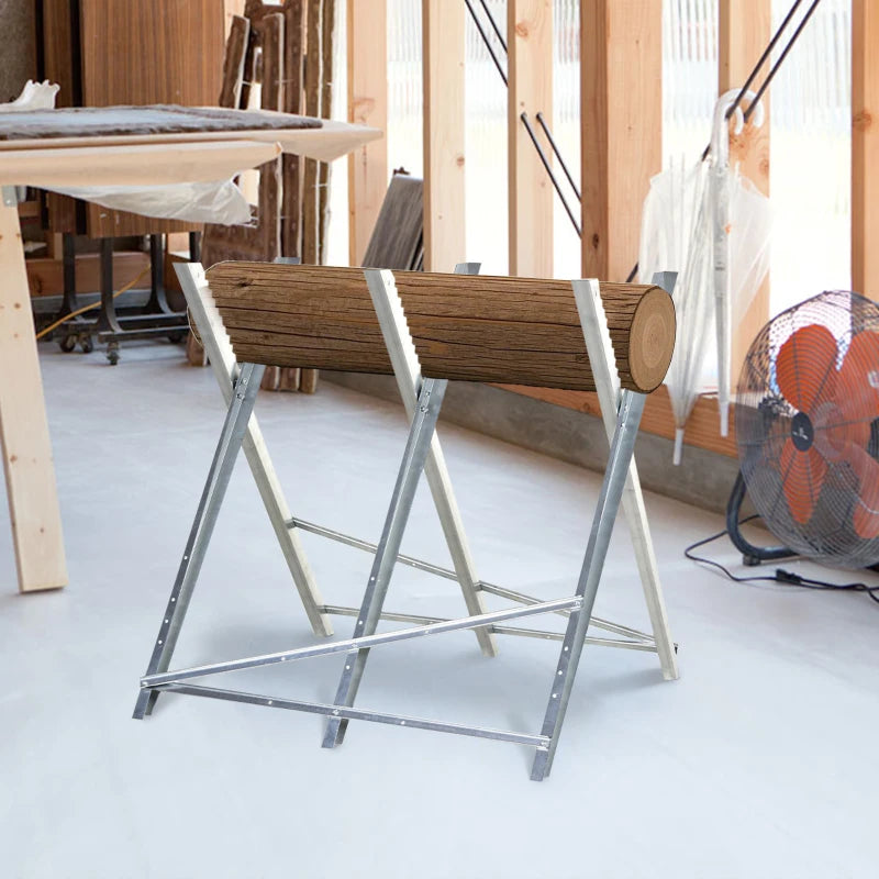 Portable Sawhorse Heavy Duty Cutting Stand Steel Adjustable Work Support, Foldable Sawhorse Stand 220 lbs Weight Capacity
