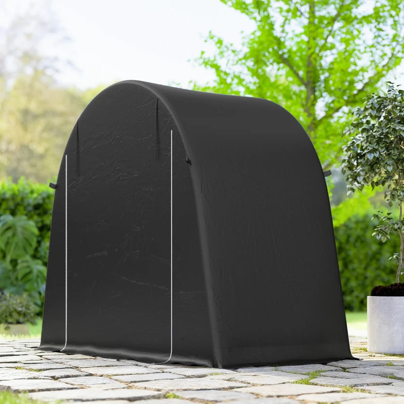 8' x 4' Portable Shed, Waterproof Bike Tent with Roll-up Zipper Door and Galvanised Metal Frame for Bike, Garden Tools