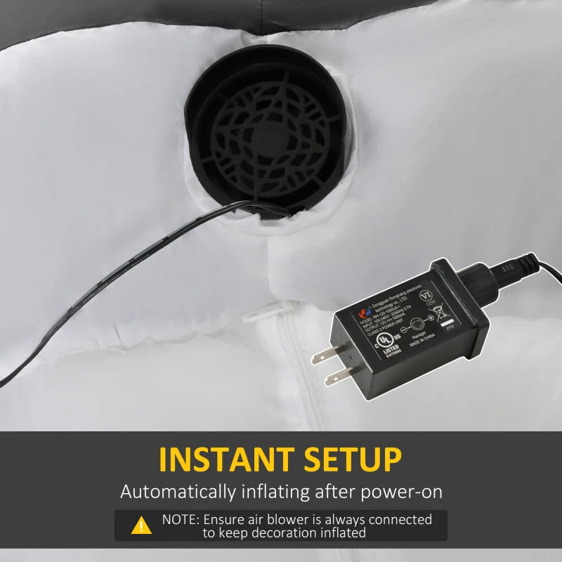 HOMCOM 10ft Halloween Inflatable Skeleton Ghost – LED Lighted, Indoor/Outdoor