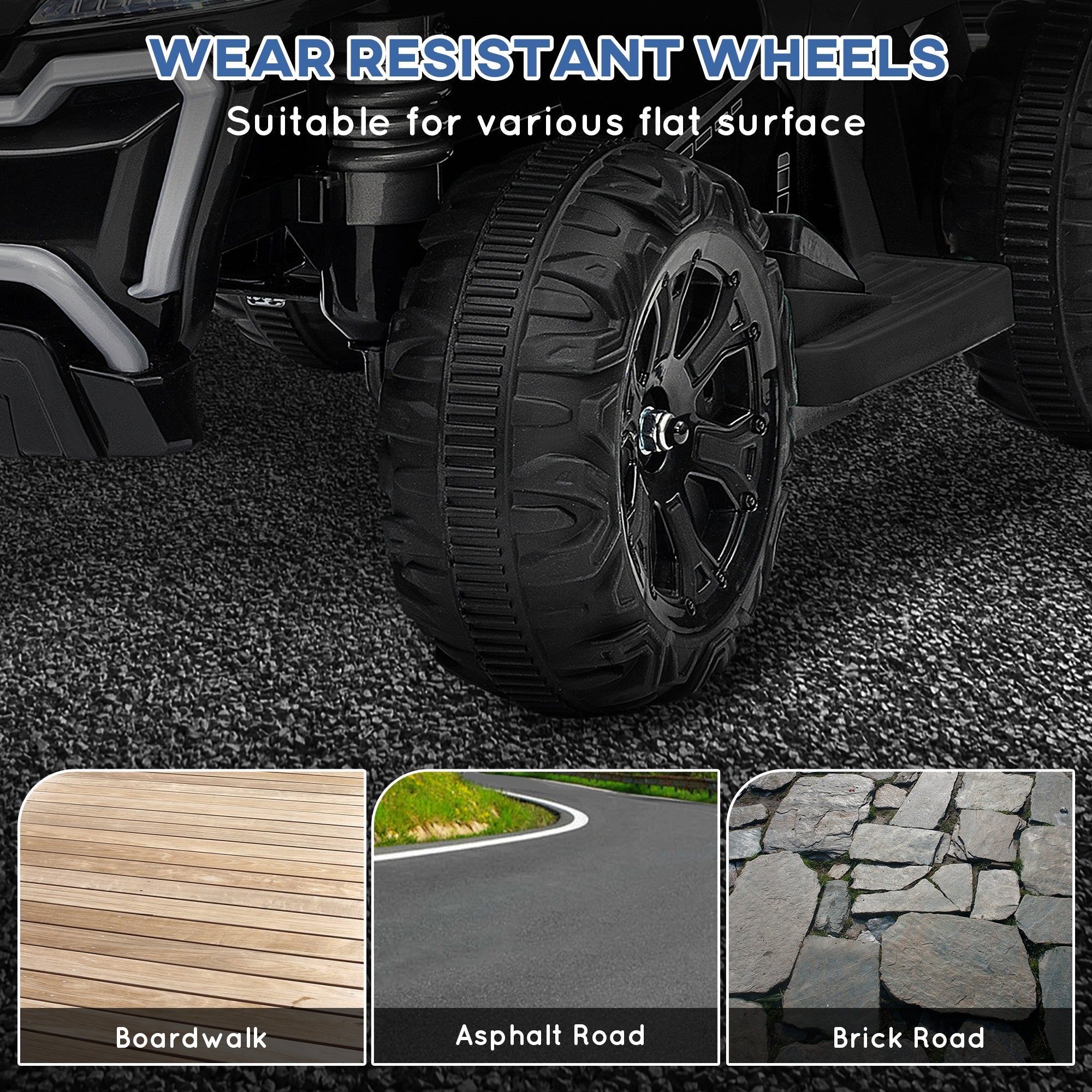 Qaba Kids ATV, 6V Battery Powered Electric Vehicle with Headlights, Forward/Reverse Switch, 4 Wheeler Ride On Toy for 18-36 Months, Black