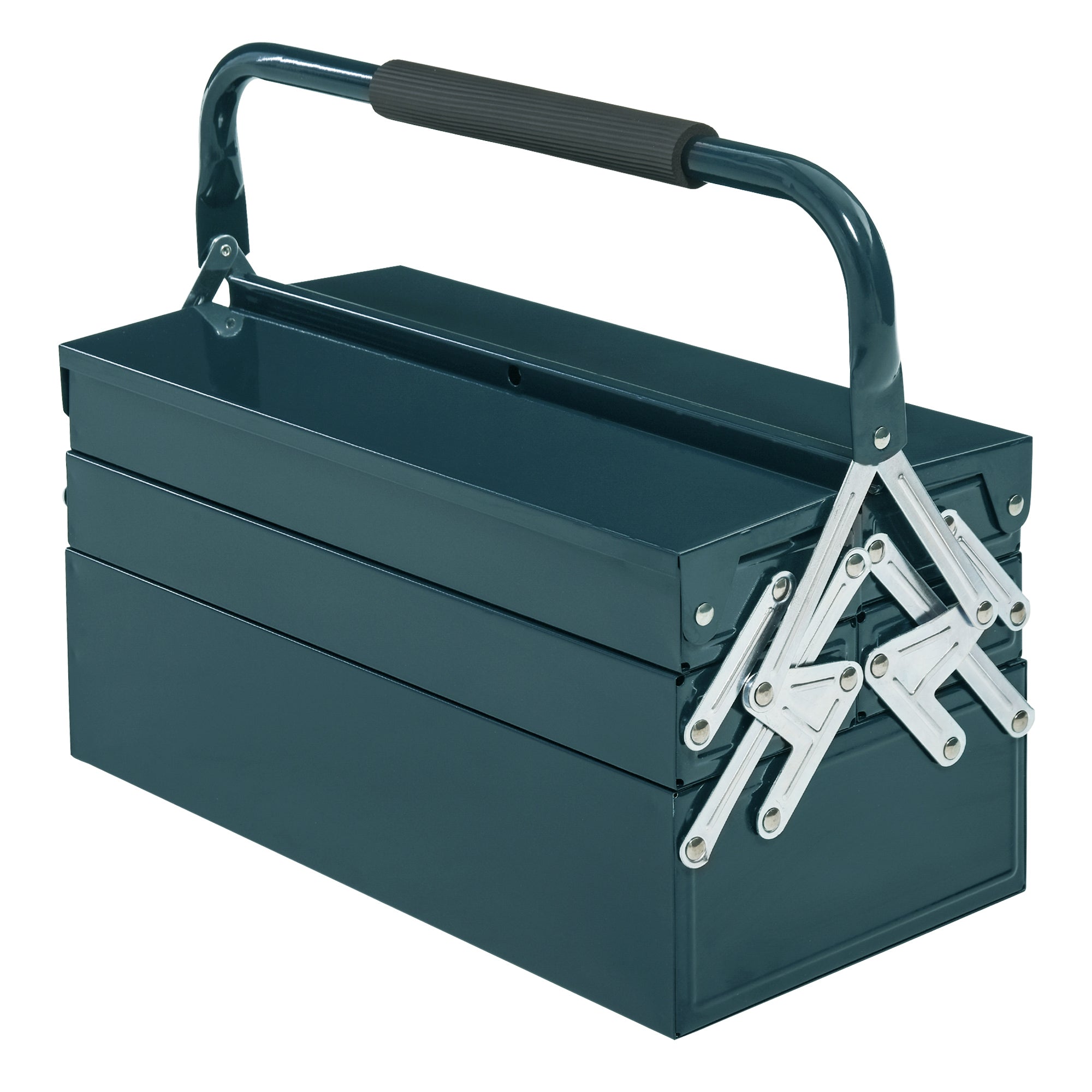 DURHAND Tool Titan: 18-Inch 5-Tray Cantilever Steel Tool Chest for Garage Organization, Dark Green