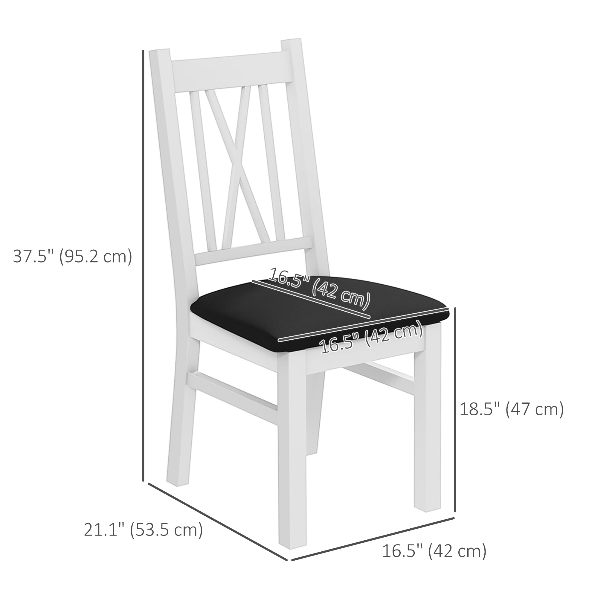 HOMCOM Dining Room Table Set Pine Wood Kitchen Furniture PU Leather Chairs Sturdy Stylish Living Room Furniture Dark Brown