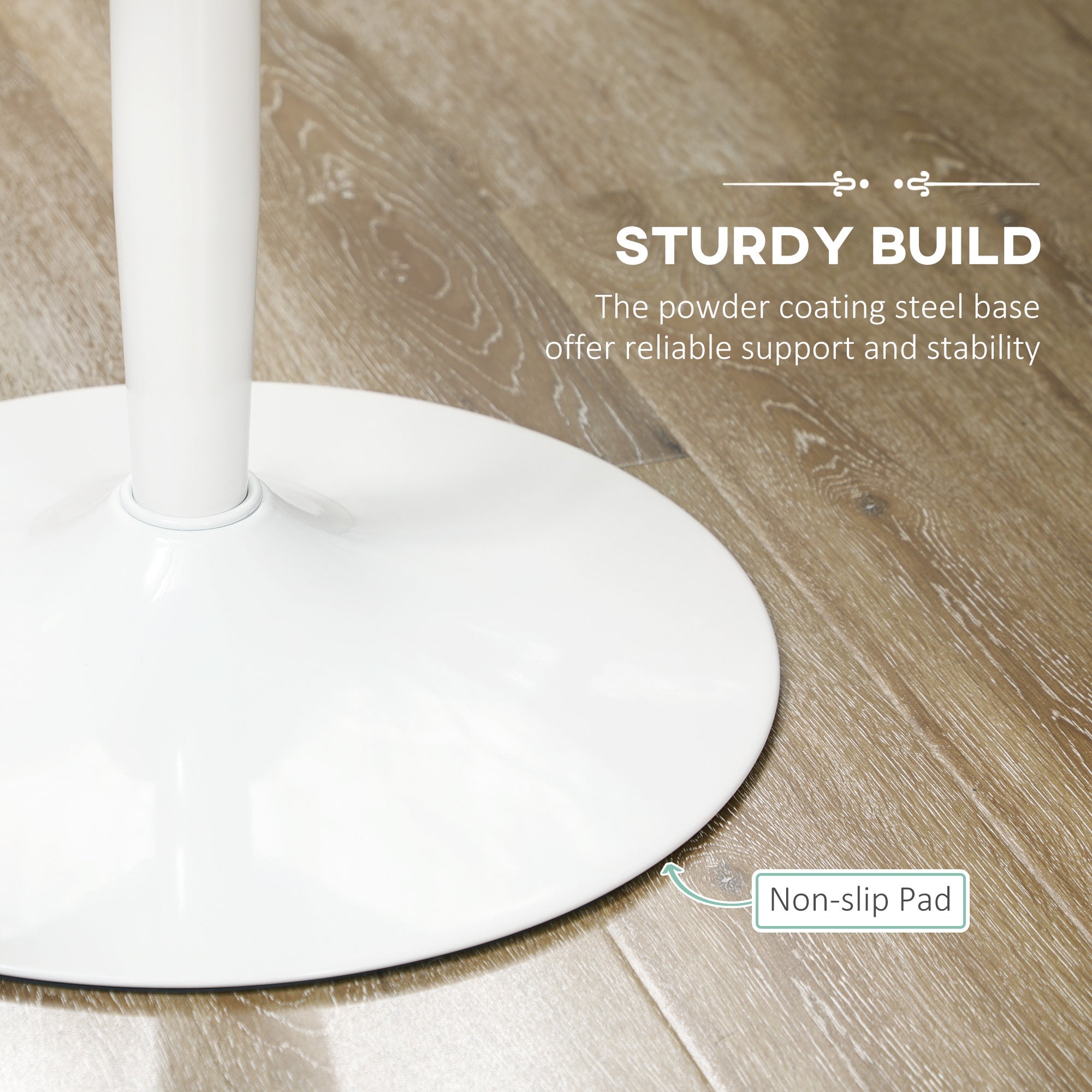 HOMCOM Modern Round Dining Table Steel Base White for Living Dining Room Sleek & Stylish