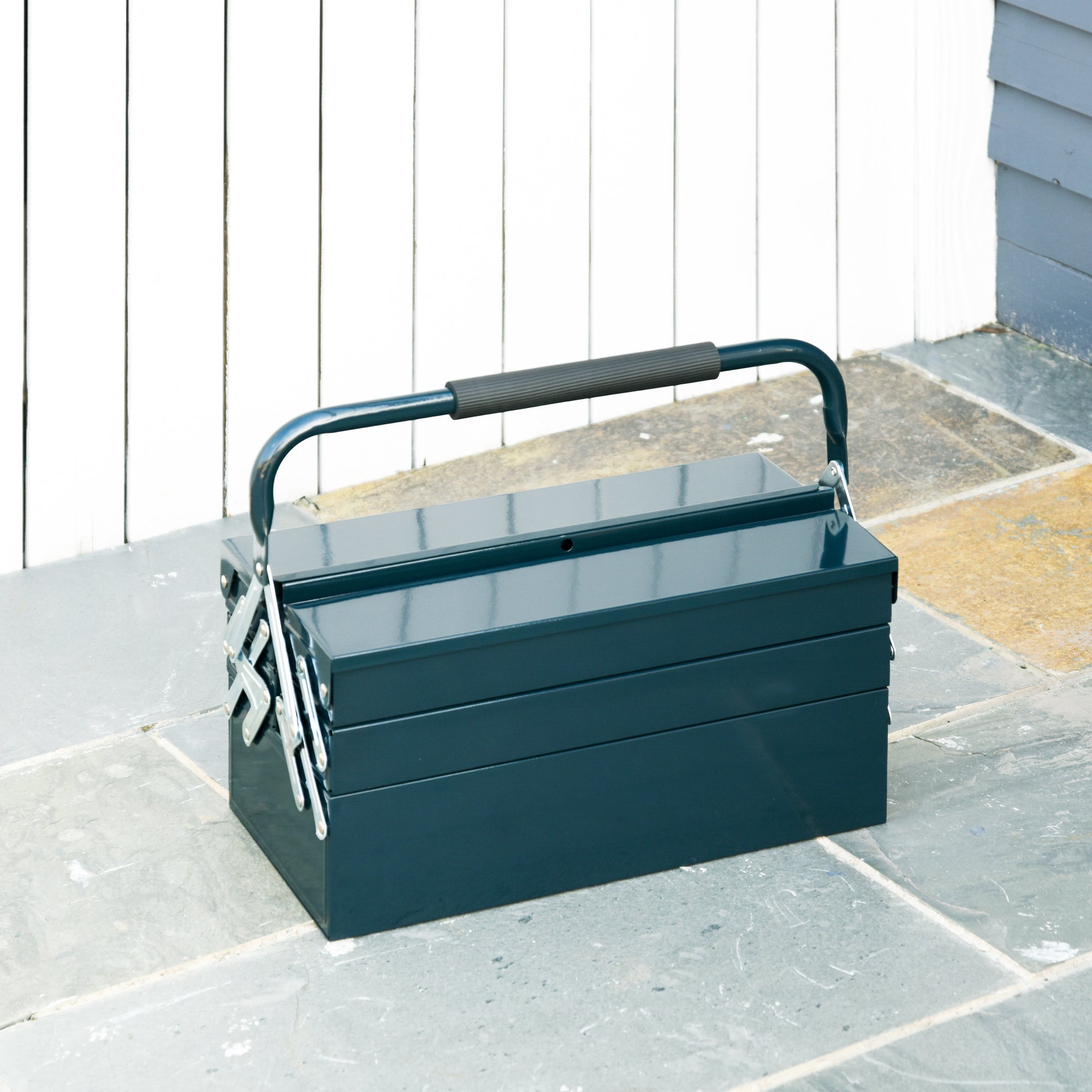 DURHAND Tool Titan: 18-Inch 5-Tray Cantilever Steel Tool Chest for Garage Organization, Dark Green