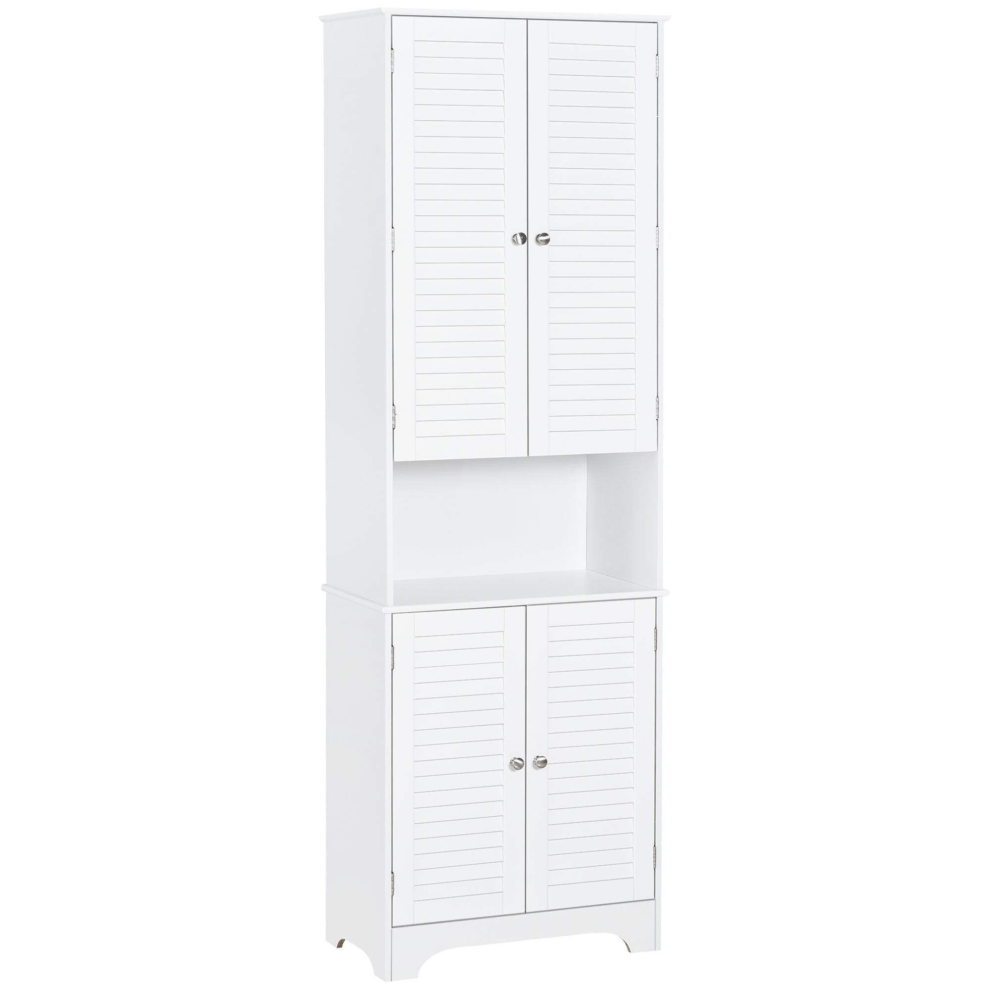HOMCOM Versatile Storage Cabinet: Freestanding Buffet Hutch with Adjustable Shelves for Bathroom or Kitchen Pantry