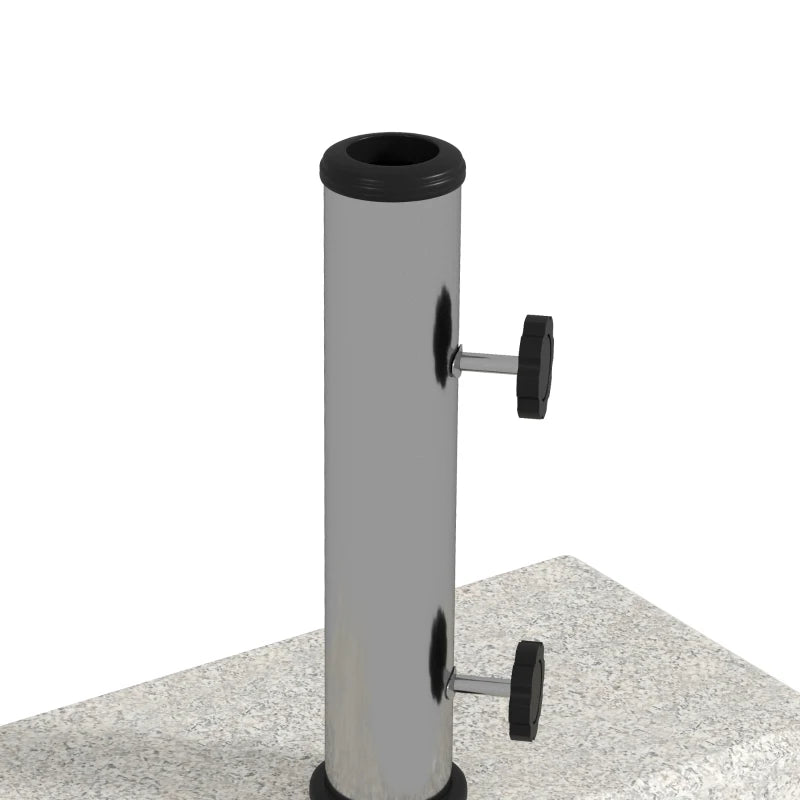 55 lbs Half Granite Parasol Base, Outdoor Umbrella Stand Weight for 1.3", 1.5", 1.9" Umbrella Poles, Grey