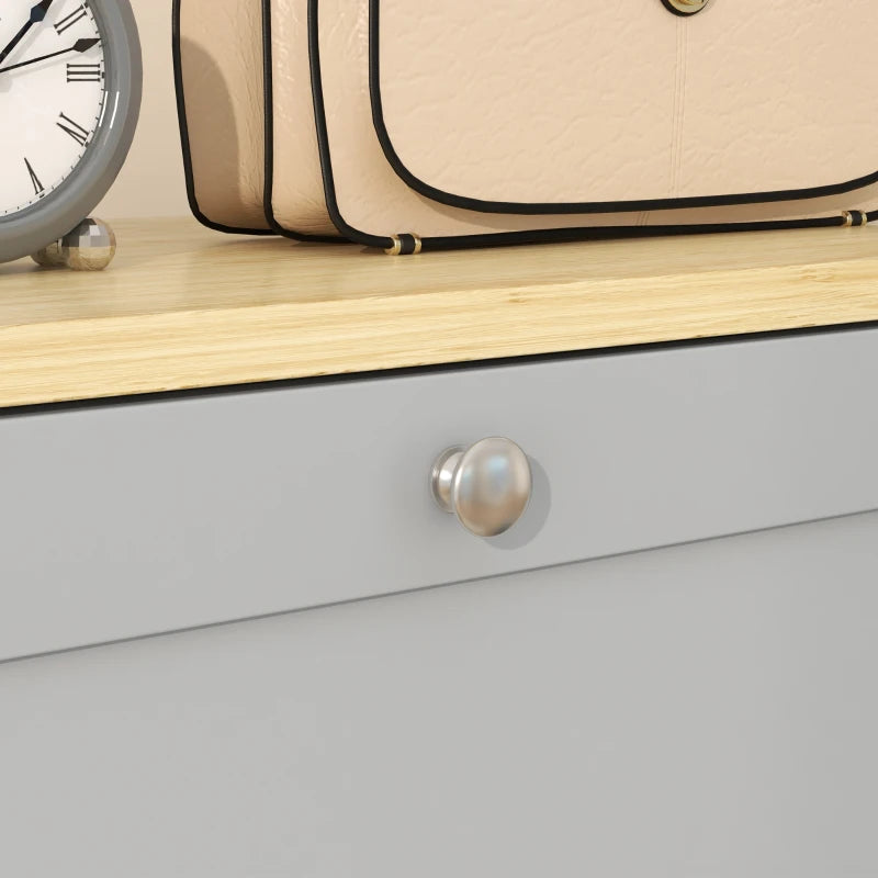 Modern Shoe Storage with 3 Flip Drawers and Adjustable Shelves, Shoe Cabinet Organizer for 12-18 Pairs of Shoes, Grey