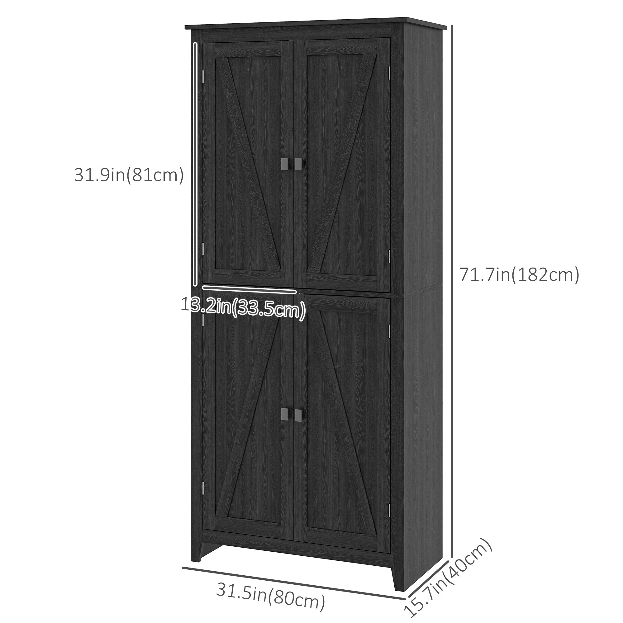 HOMCOM Tall Pantry Perfection: 72" Freestanding Kitchen Cabinet with Doors and Shelves for Dining Room Organization, White