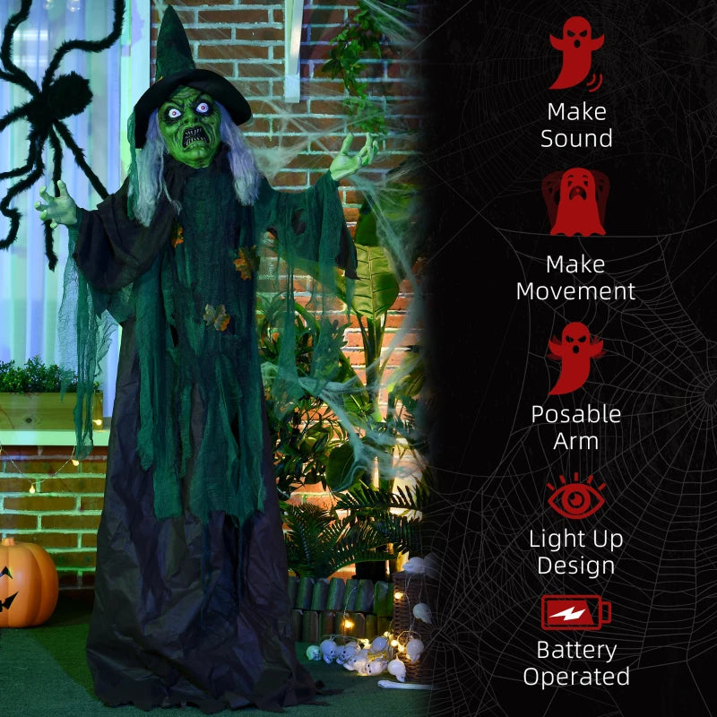 HOMCOM 62” Life-Size Outdoor Halloween Crawling Zombie – Animated Prop with Sound, Motion Activation & Light-Up Eyes