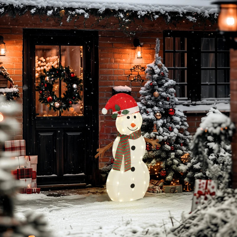 Lighted Christmas Decoration, Outdoor Christmas Snowman with LED Lights, Stakes, Zip Ties, IP44 Waterproof