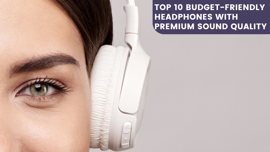 A close-up shot of white headphones with soft ear cushions, highlighting their premium sound quality for budget-friendly options.
