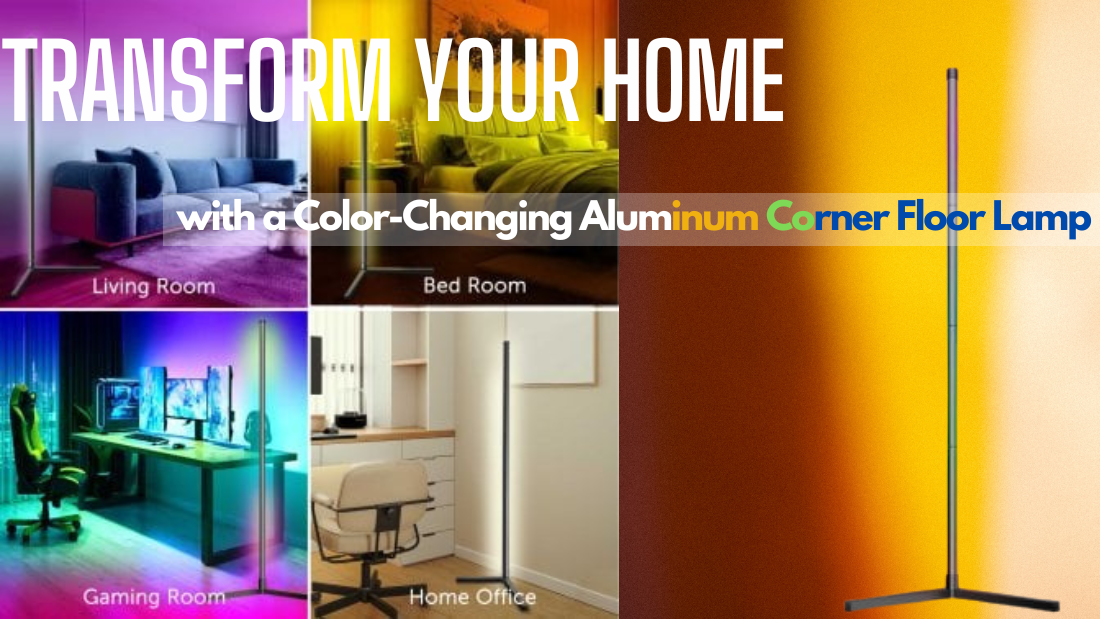 Transform Your Home : with a Color-Changing Aluminum Corner Floor Lamp
