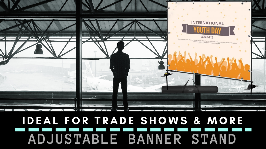 Adjustable Banner Stand: Ideal for Trade Shows & More