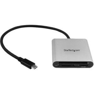 USB 3.0 Flash Memory Multi-Card Reader / Writer with USB-C - SD microSD and CompactFlash Card Reader w/ Integrated USB-C Cable 