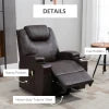 HOMCOM Power Lift Chair for Elderly, PU Leather Recliner Sofa Chair with Footrest, Remote Control, Side Pockets and Cup Holders, Brown