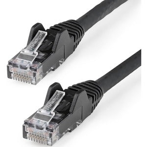 50ft (15m) CAT6 Ethernet Cable, LSZH (Low Smoke Zero Halogen) 10 GbE Snagless 100W PoE UTP RJ45 Black Network Patch Cord, ETL 