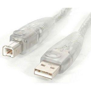 Transparent USB 2.0 cable - 4 pin USB Type A (M) - 4 pin USB Type B (M) - ( USB / Hi-Speed USB ) - 15 ft