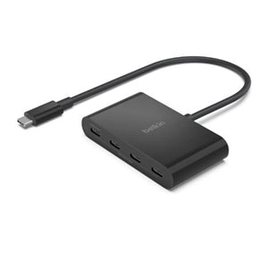 Belkin Connect USB-C 4-Port Hub, Adapter Dongle, 4xUSB-C Ports & 100W PD Max 10Gbps Data Transfer Mac/Chromebook 
