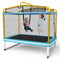 6 Feet Rectangle Trampoline with Swing Horizontal Bar and Safety Net
