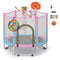 60 inch Kids Trampoline Toddler Recreational Trampoline with Basketball Hoop - Macaron