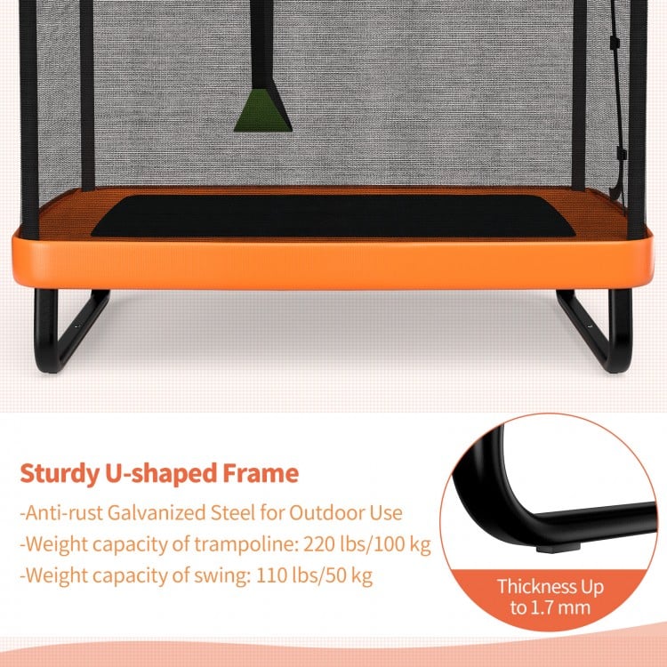 6 Feet Kids Entertaining Trampoline with Swing Safety Fence