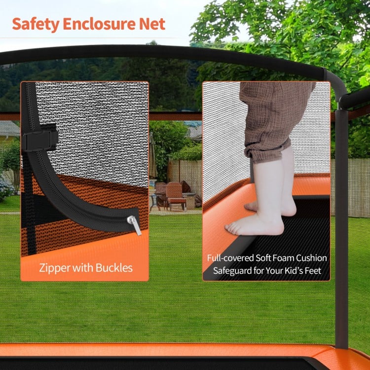 6 Feet Kids Entertaining Trampoline with Swing Safety Fence