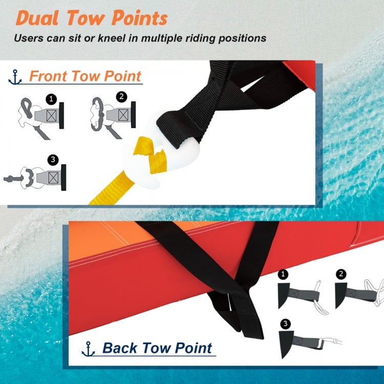 2 Person Water Sport Inflatable Towable Tubes for Boating